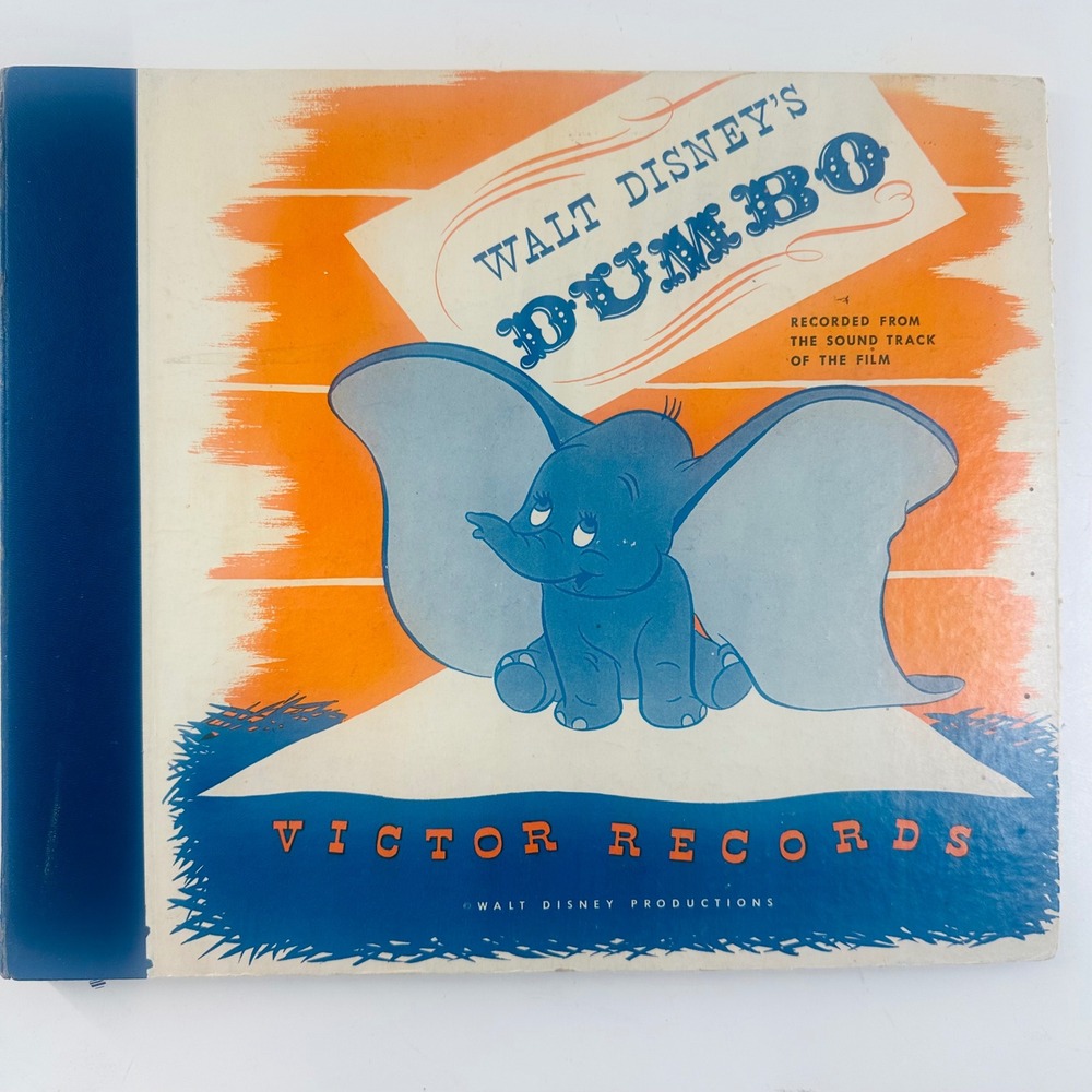Vintage Walt Disney's Dumbo Victor Records 78 RPM‎ Record Album Childrens